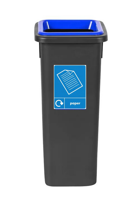 Freestanding Colour Coded Recycling Bin in Black - Available in 3 Sizes