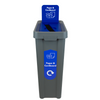 Slim Profile Recycling Bin with Integrated Signage - 70 Litre