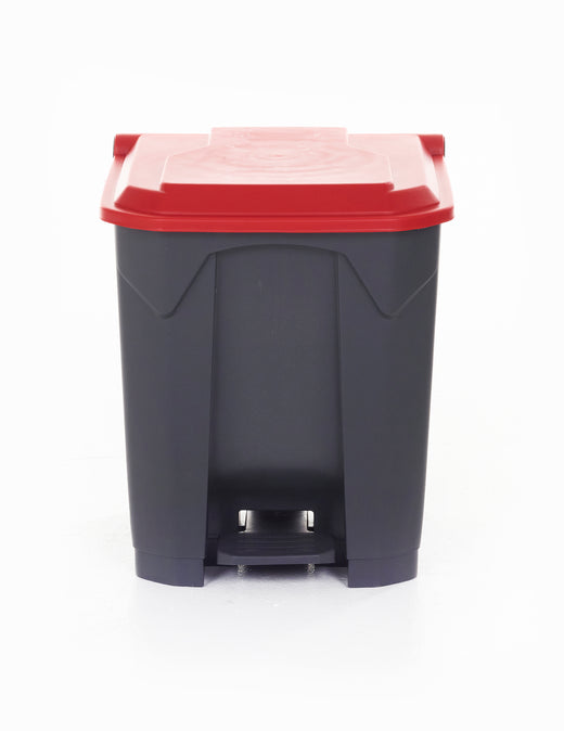 Waste bin featuring a red top