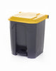 Pedal trash receptacle with yellow lid
