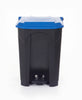 Blue-coloured lid pedal trash bin