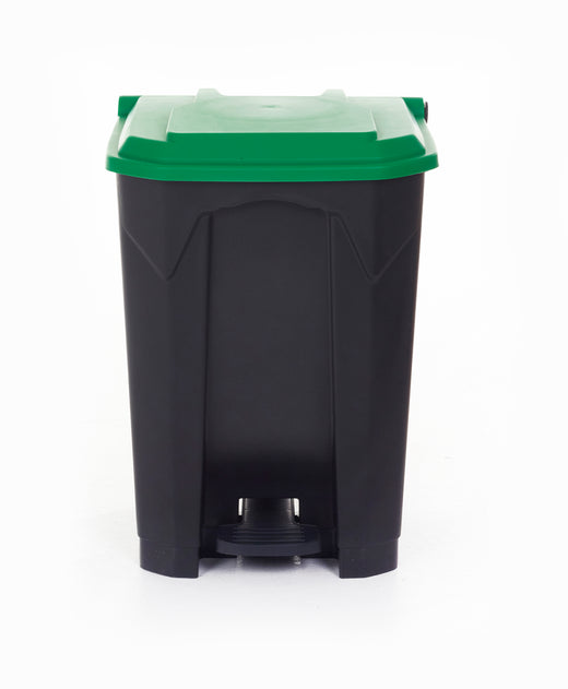 Green-hued pedal trash bin