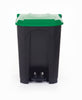 Green-hued pedal trash bin