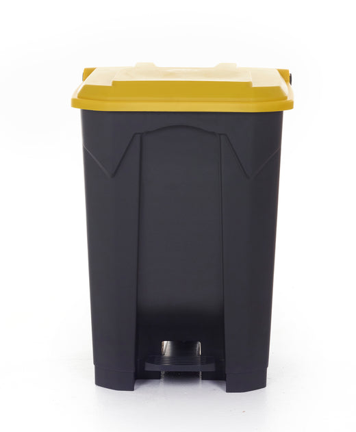 Pedal waste bin with lid in yellow colour 