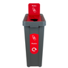 Slim Profile Recycling Bin with Integrated Signage - 70 Litre