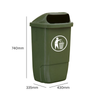 Plastic 50 Litre Outdoor Waste Bin Available in 2 Colours