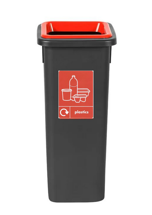 Freestanding Colour Coded Recycling Bin in Black - Available in 3 Sizes