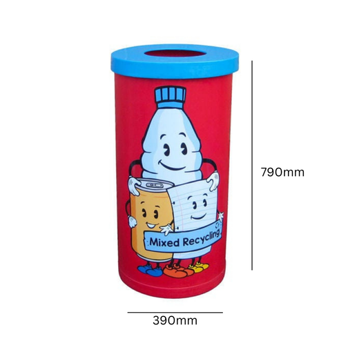Brightly Coloured Popular Litter Bin - 70 Litre