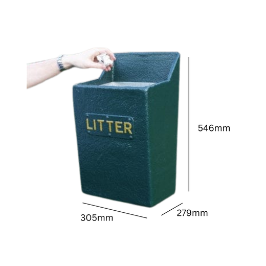 Post Mountable Open Top Litter Bin - 22 Litre