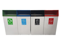 Metal Hooded Colour Coded Recycling Bins - 60 & 80 Litre Available