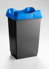 Open Top Recycling Bin with Coloured Lids and Stickers - 50 Litre