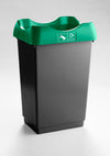 Open Top Recycling Bin with Coloured Lids and Stickers - 50 Litre