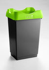 Open Top Recycling Bin with Coloured Lids and Stickers - 50 Litre