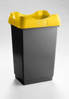 Open Top Recycling Bin with Coloured Lids and Stickers - 50 Litre