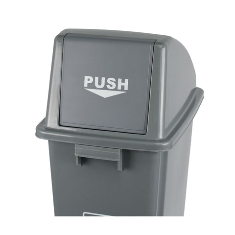 Large Plastic Push Lid Litter Bin - 60 Litre