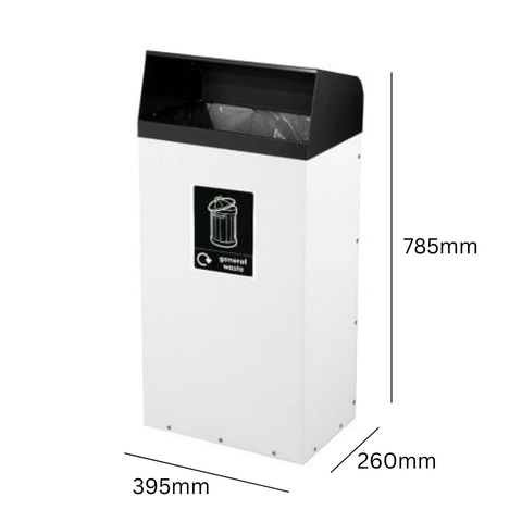 Metal Hooded Colour Coded Recycling Bins - 60 & 80 Litre Available