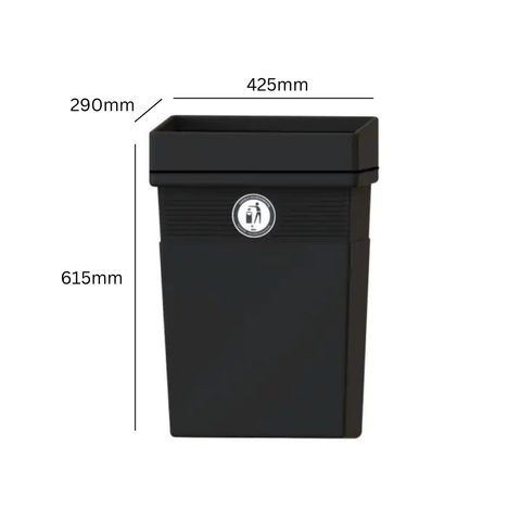 Regent Open Top Mountable Litter Bin - 50 Litre