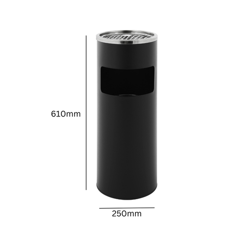 Round Litter and Cigarette Bin - 12.5 Litre