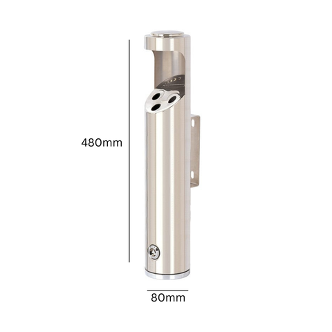 Round Stainless Steel Wall Mounted Cigarette Bin - 1.7 Litre