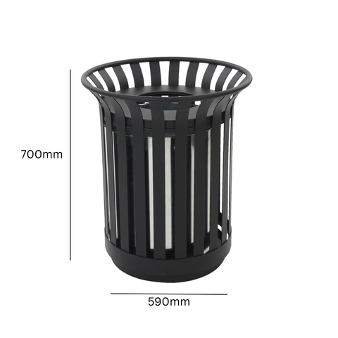 Round Outdoor Litter Bin - 69 Litre