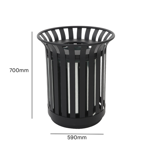 Round Outdoor Litter Bin - 69 Litre