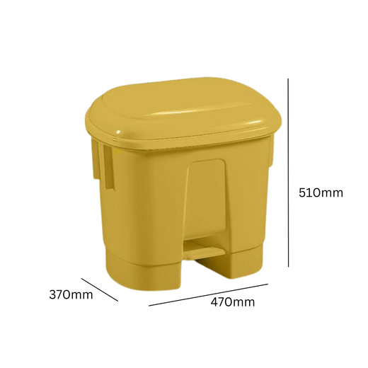 Durable 30 Litre Yellow Pedal Bin