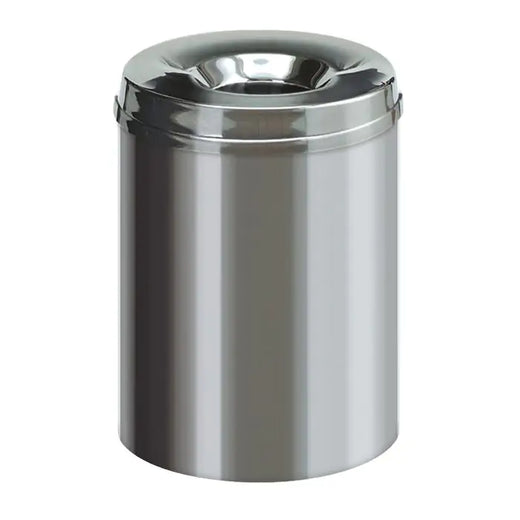 Stainless steel body and lid self extinguishing lid in a 15 litre capacity