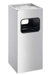 Durable Square Metal Bin with Integrated Sand Ashtray - 17 Litre