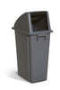 Freestanding slimlimne recycling with bin domed lid and push flap in the open position