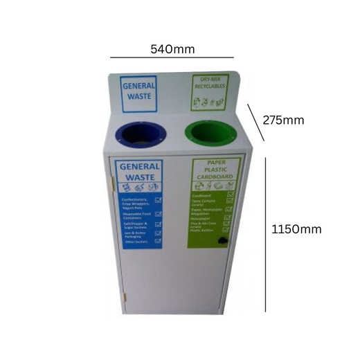Slimline 2 Bay Recycle Station - 2 x 50 Litre Compartments