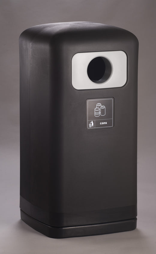 Black Exterior Garbage Bin with Grey Inserts and  tidyman logo