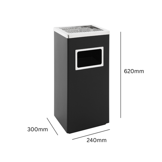 Square Litter and Cigarette Bin - 14.5 Litre