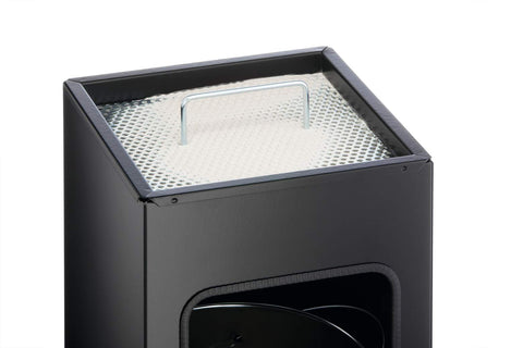 Durable Square Metal Bin with Integrated Sand Ashtray - 17 Litre