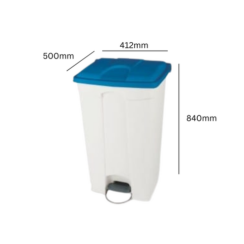 Step on Container with Coloured Lids - 90 Litre