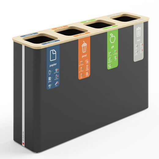 Trinity Quad Recycling Bin - 4 x 60 Litre