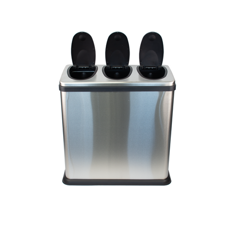 Push Lid Triple Recycling Bin - 3 x 20L