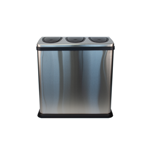 Push Lid Triple Recycling Bin - 3 x 20L