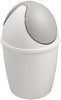 1.5 Litre circular desktop litterbin with white base and light grey swing top