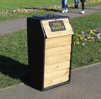 Timber Front Dog Waste Bin - 91 Litres