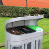Torpedo Triple Outdoor Recycling Bin With Hood - 162 Litre