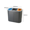 Torpedo Triple Recycling Station With Lift Up Lid and Optional Graphics - 162 Litre