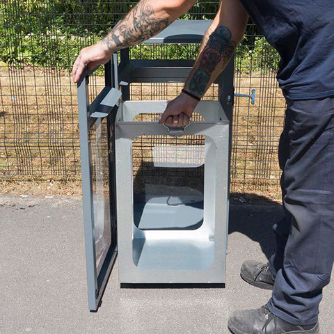 Barnsley Transparent Security Outdoor Litterbin - 112 Litre