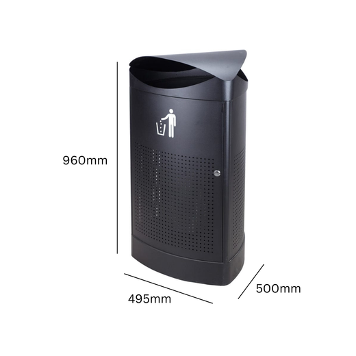 Triangular Outdoor Litter Bin - 60 Litre
