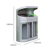Torpedo Triple Outdoor Recycling Bin With Hood - 162 Litre
