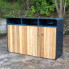 Neotour Triple Recycling Bin with Iroko Wood Panels - 336 Litres