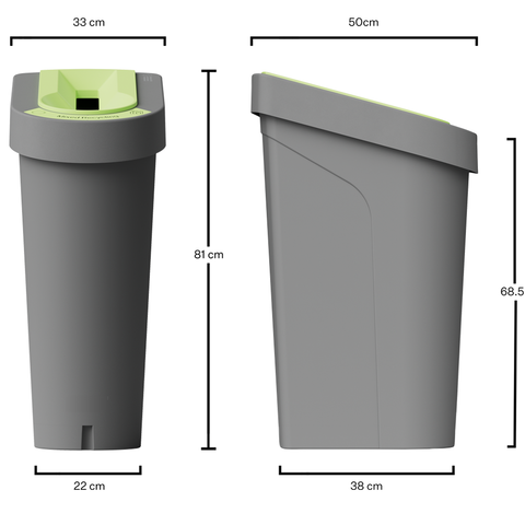 Smart Recycling Bin with Optional Lid Insert - 70 Litre