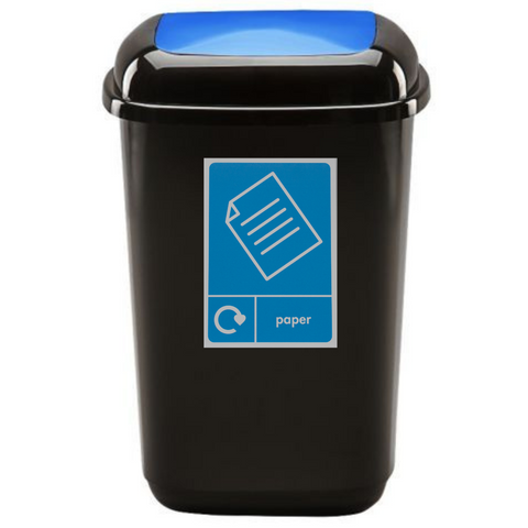 Plastic Push Lid 28 litre Recycling Bin