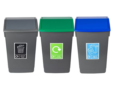 Swing Bin with Recycling Pictogram - 60 Litre