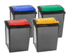 Recycling Bin with Coloured Lid and Choice of Sticker - 50 Litre