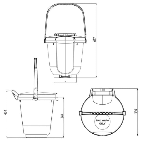 Bioselect Food Waste Caddy - 23 Litre